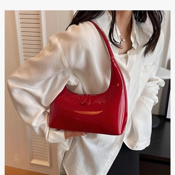 Handbags - Elegant Red Women's Shoulder Bag